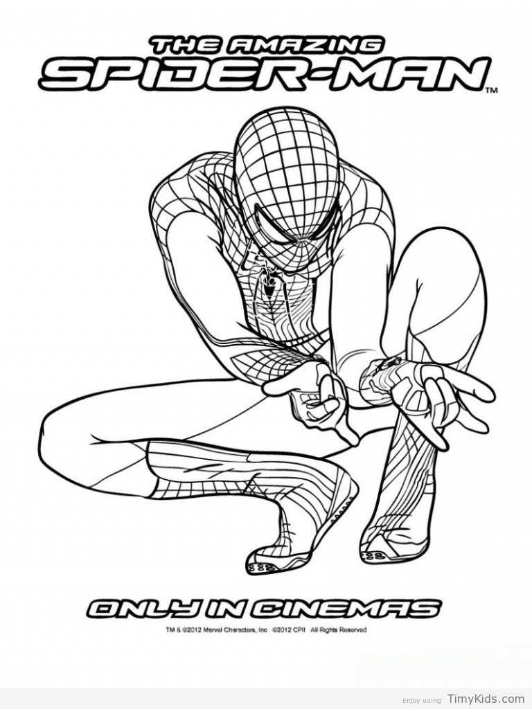 768x1024 The Amazing Spider Man Coloring Pages Timykids