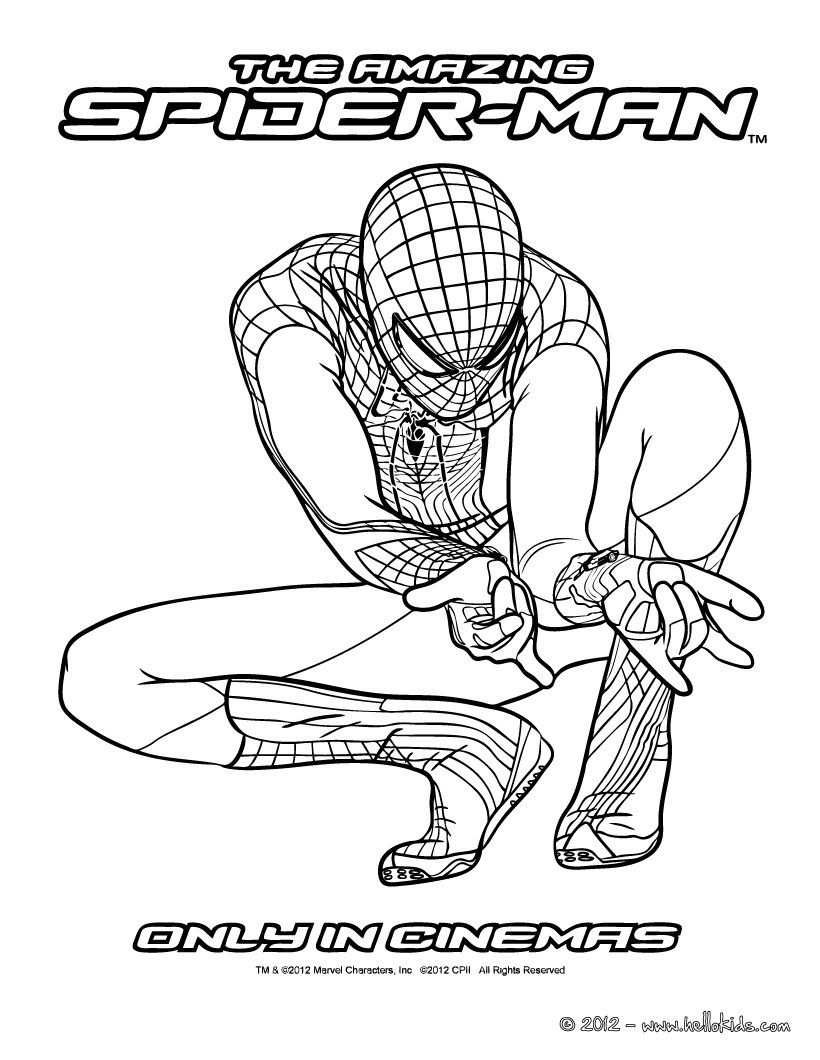 820x1060 Spider Man Color Pages Amazing Coloring Photo