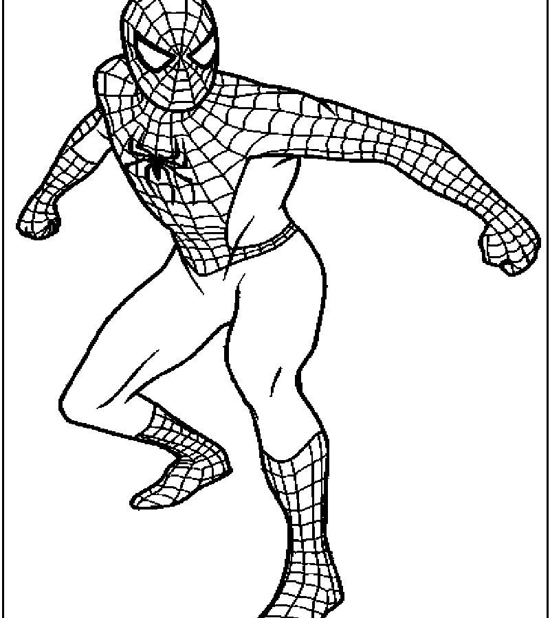 800x900 Coloring Pages For Spiderman Free Printable Cartoons Spider Man