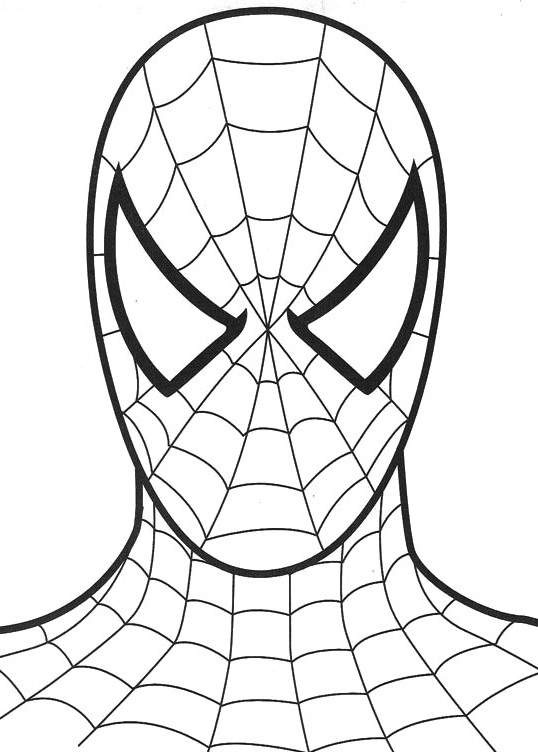 538x752 The Head Of The Mighty Spiderman Coloring For Kids Zach Party