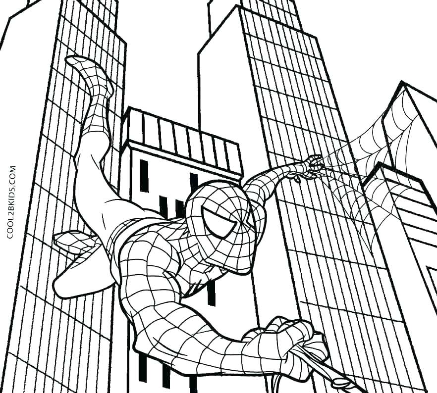 882x794 Coloring Pages For Spiderman