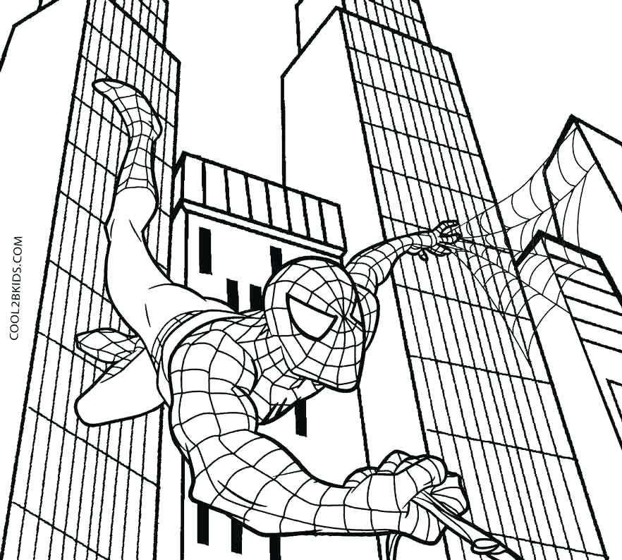 882x794 Spiderman Color Page Coloring Pages Free Printable Spiderman