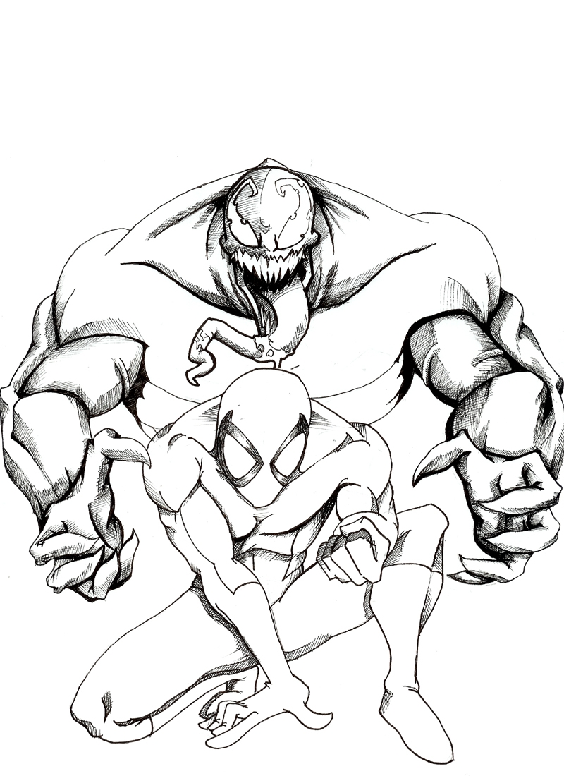 800x1100 Coloring Pages Spiderman Vs Venom Venom Coloring Pages Spiderman