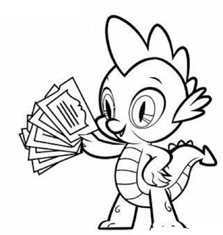 750x789 My Little Pony Cut Spike Coloring Pages