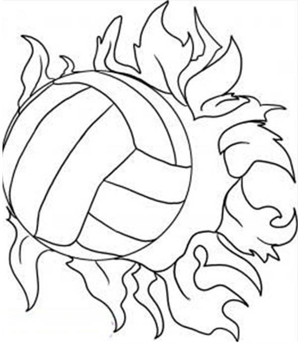 600x691 Super Power Spike Volleyball Coloring Page