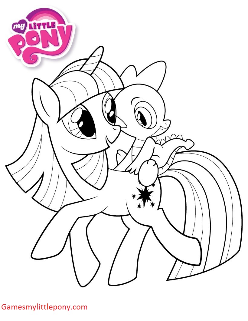 820x1060 Twilight Sparkle And Spike Coloring Page
