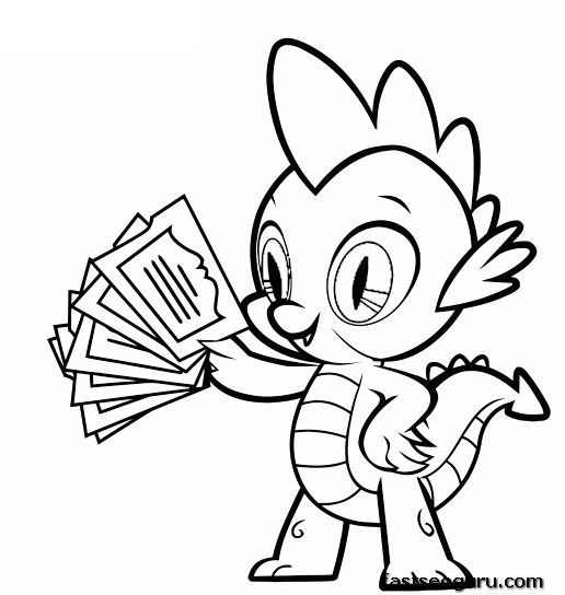516x544 My Little Pony Coloring Pages Spike Coloring Page Zone