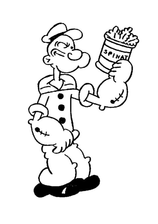 543x768 Popeye Bringing Spinach Coloring Page Boys Pages