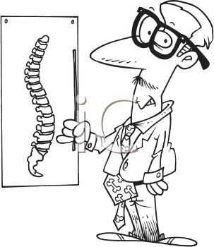 303x350 Chiropractic Color Page Chiropractor Showing A Spine Chart