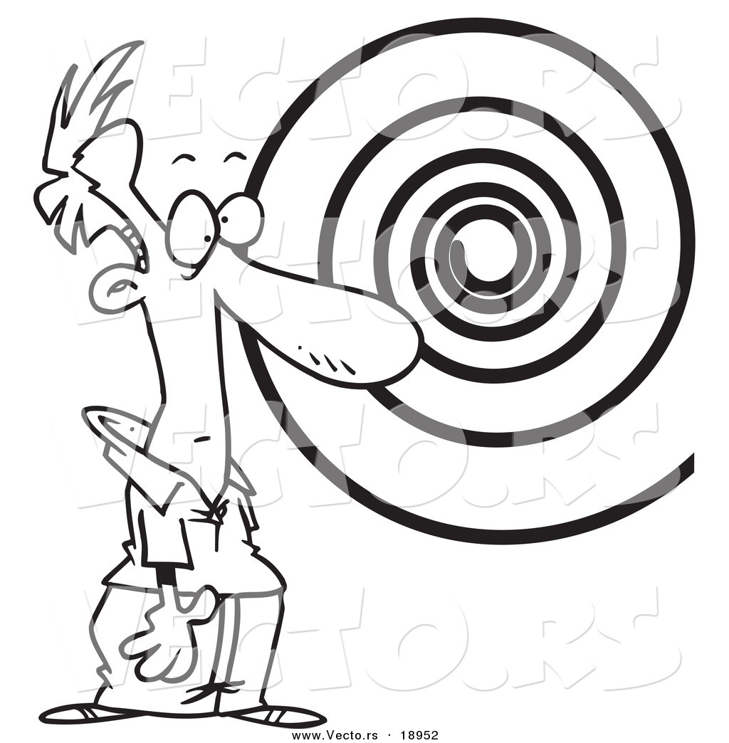 1024x1044 Vector Of A Cartoon Hypnotized Man Staring