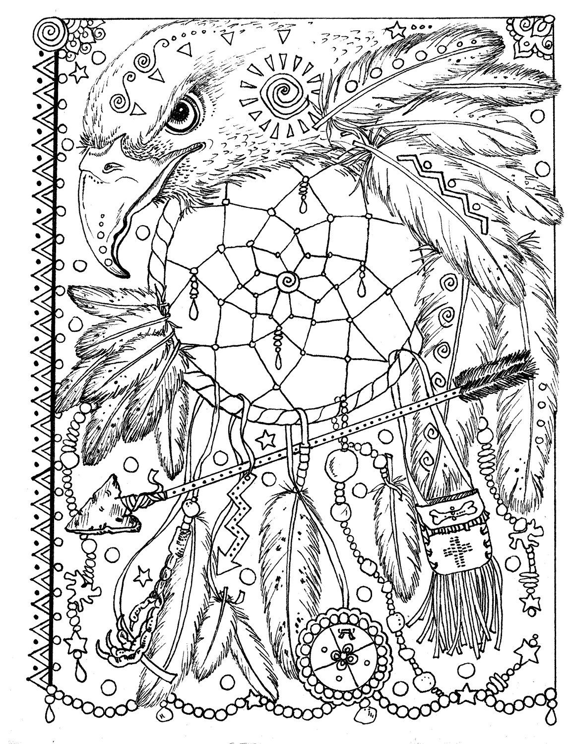 1155x1500 Animal Spirit Dreamcatchers Coloring Fun For All Ages Coloring