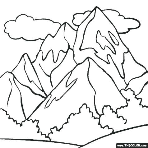 476x476 Mountain Coloring Page Mountain Coloring Pictures Printable