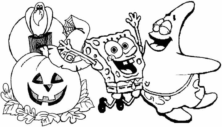 720x413 Spongebob Squarepants Halloween Coloring Pages Spongebob Halloween