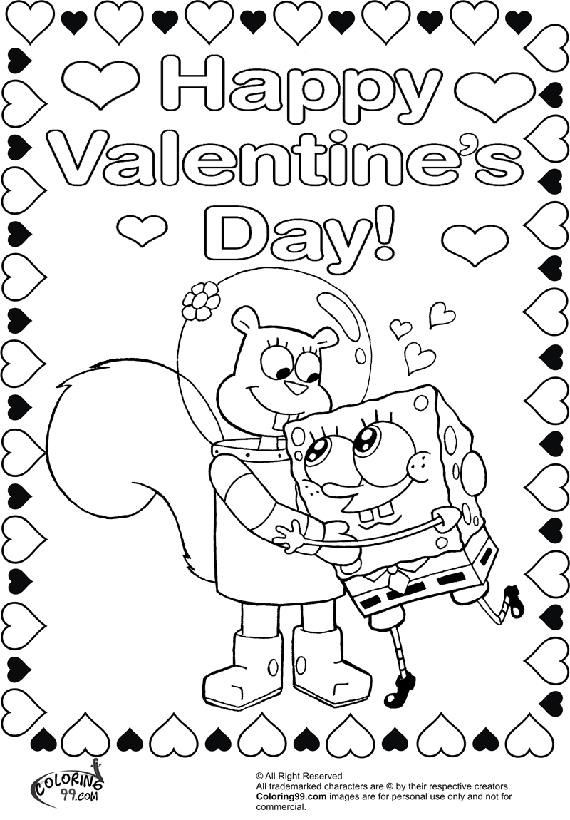 800x1150 Spongebob Coloring Pages For Valentine's Day Team Colors