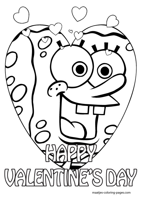 595x842 Spongebob Valentine's Day Coloring Pages