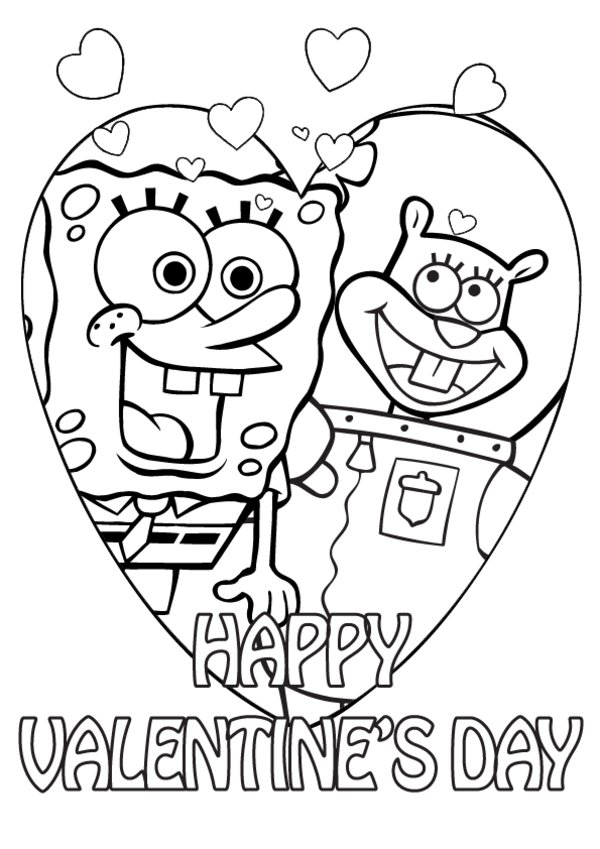 600x849 Spongebob Valentine Coloring Pages Quotes Wishes