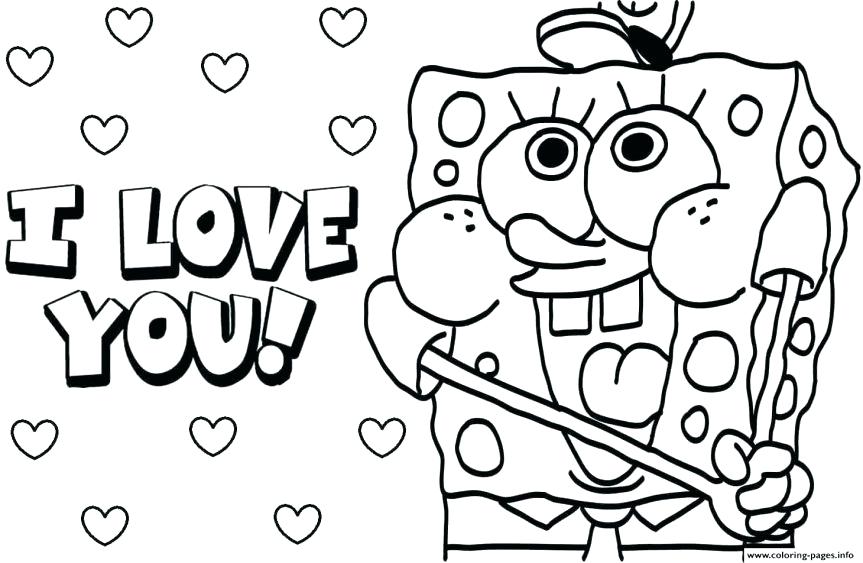 863x563 Spongebob Valentine Coloring Pages Christian Valentines Day