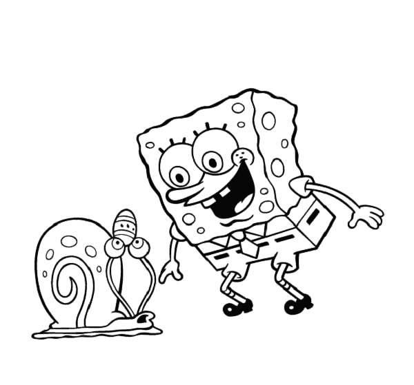 600x559 Gary The Snail And Spongebob Found Easter Egg Coloring Pages