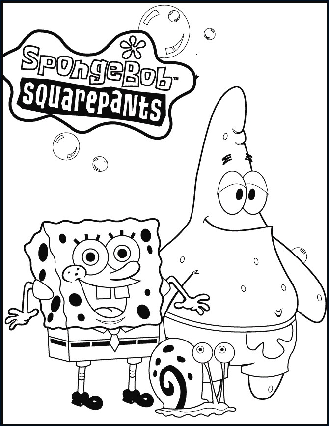 Spongebob And Gary Coloring Pages at GetDrawings | Free download