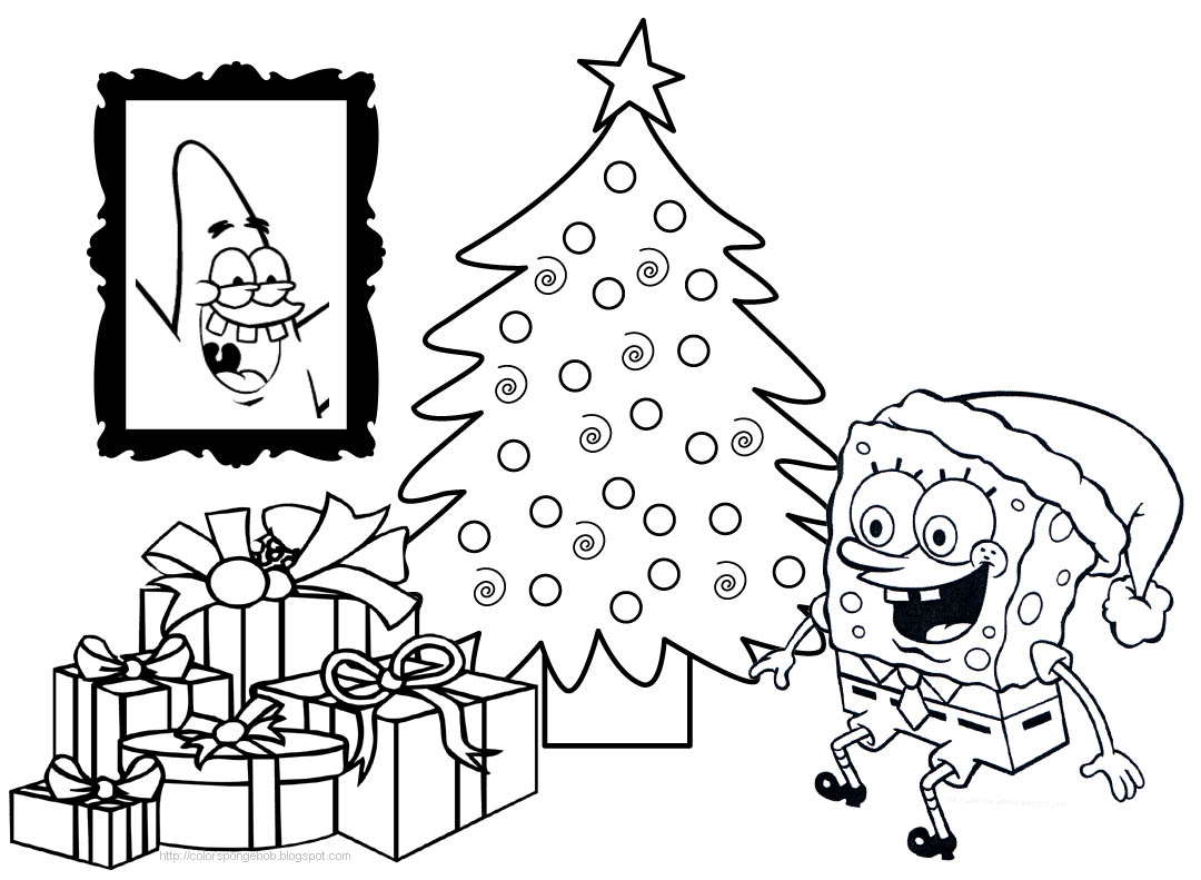 1080x791 Spongebob Christmas Coloring Pages