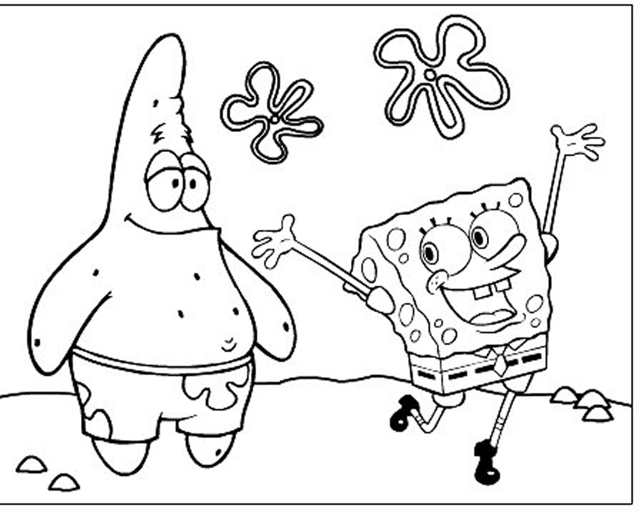 2550x2038 Spongebob And Patrick Drawing