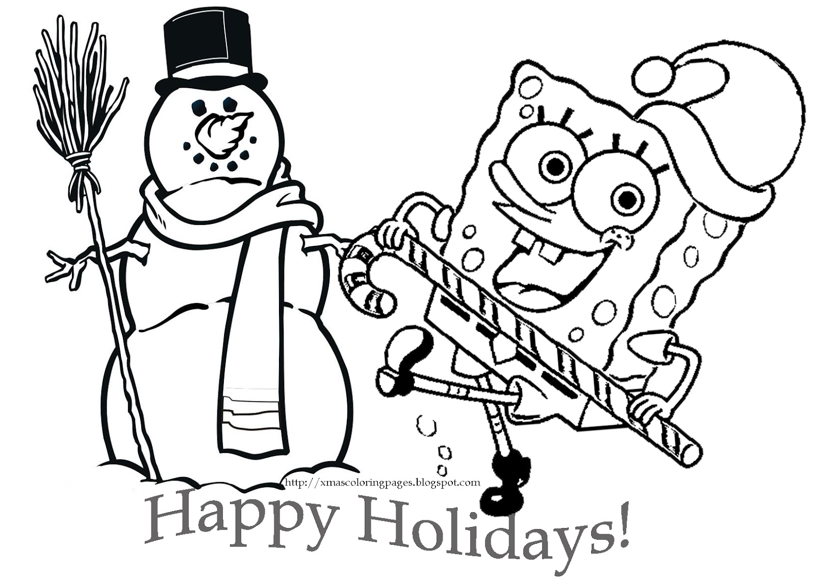 1600x1137 Spongebob Christmas Coloring Pages