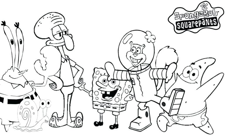 768x466 Spongebob Coloring Page All Characters Coloring Page Spongebob