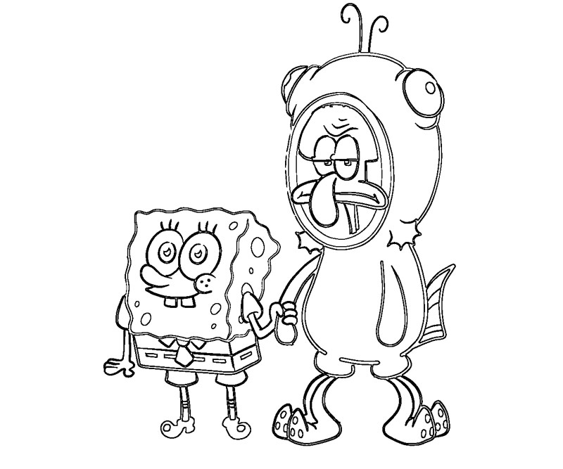 800x667 Spongebob And Squidward Coloring Pages