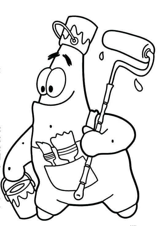 518x737 Patrick Spongebob Coloring Pages The Starfish Is Going To Paint