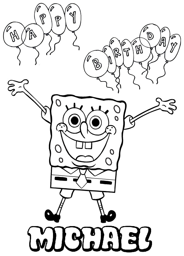 604x839 Latest Spongebob Happy Birthday Coloring Pages Diy Coloring Page
