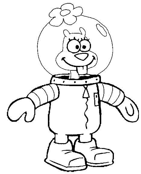 468x576 Sandy Cheeks Spongebob Squarepants Coloring Page