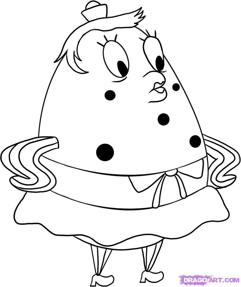 772x917 Sponge Coloring Pages Spongebob Character Drawings With Coor