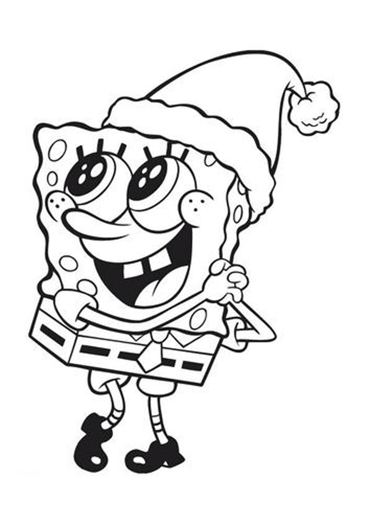 728x1031 Spongebob Christmas Coloring Pages Sponge Bob Christmas Coloring
