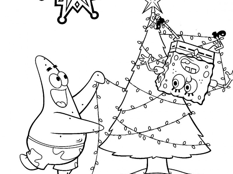 800x600 Spongebob Christmas Coloring Pages Spongebob Christmas Coloring