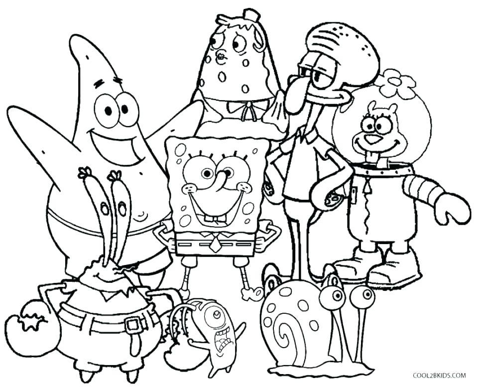 960x777 Coloring Pages Spongebob Christmas