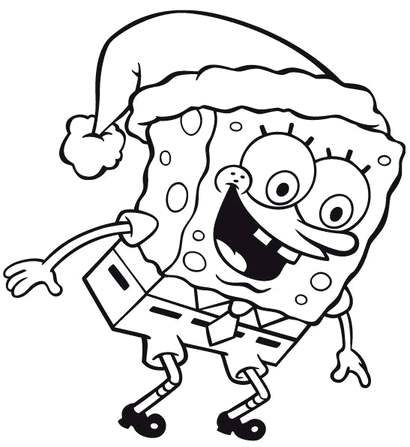410x447 Spongebob Squarepants Christmas Coloring Pages My Family Fun