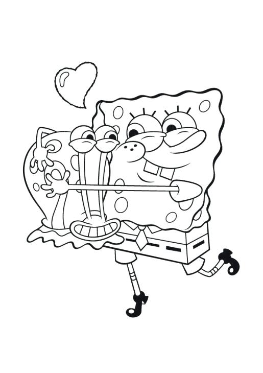 515x730 Spongebob Coloring Page Is Happy Hugged