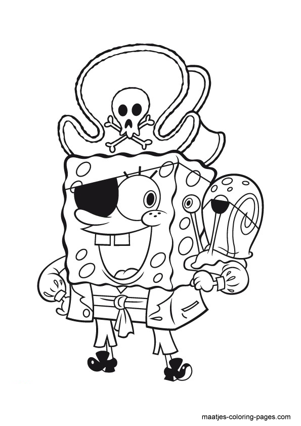 595x842 Spongebob Squarepants As Pirate Coloring Pages