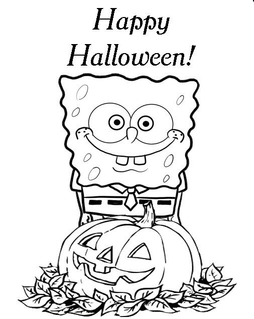 506x637 Spongebob Halloween Coloring Pages Spongebob Printable Halloween