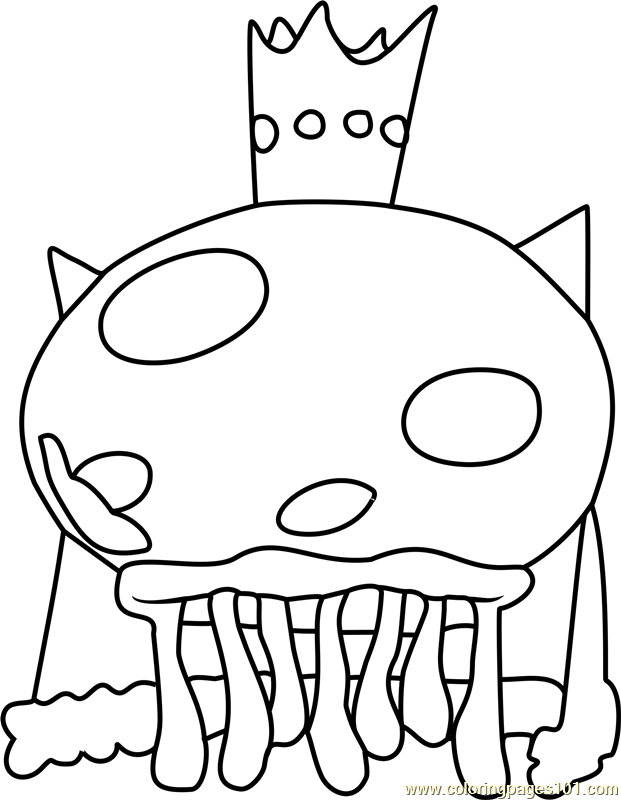 621x800 King Jellyfish Coloring Page