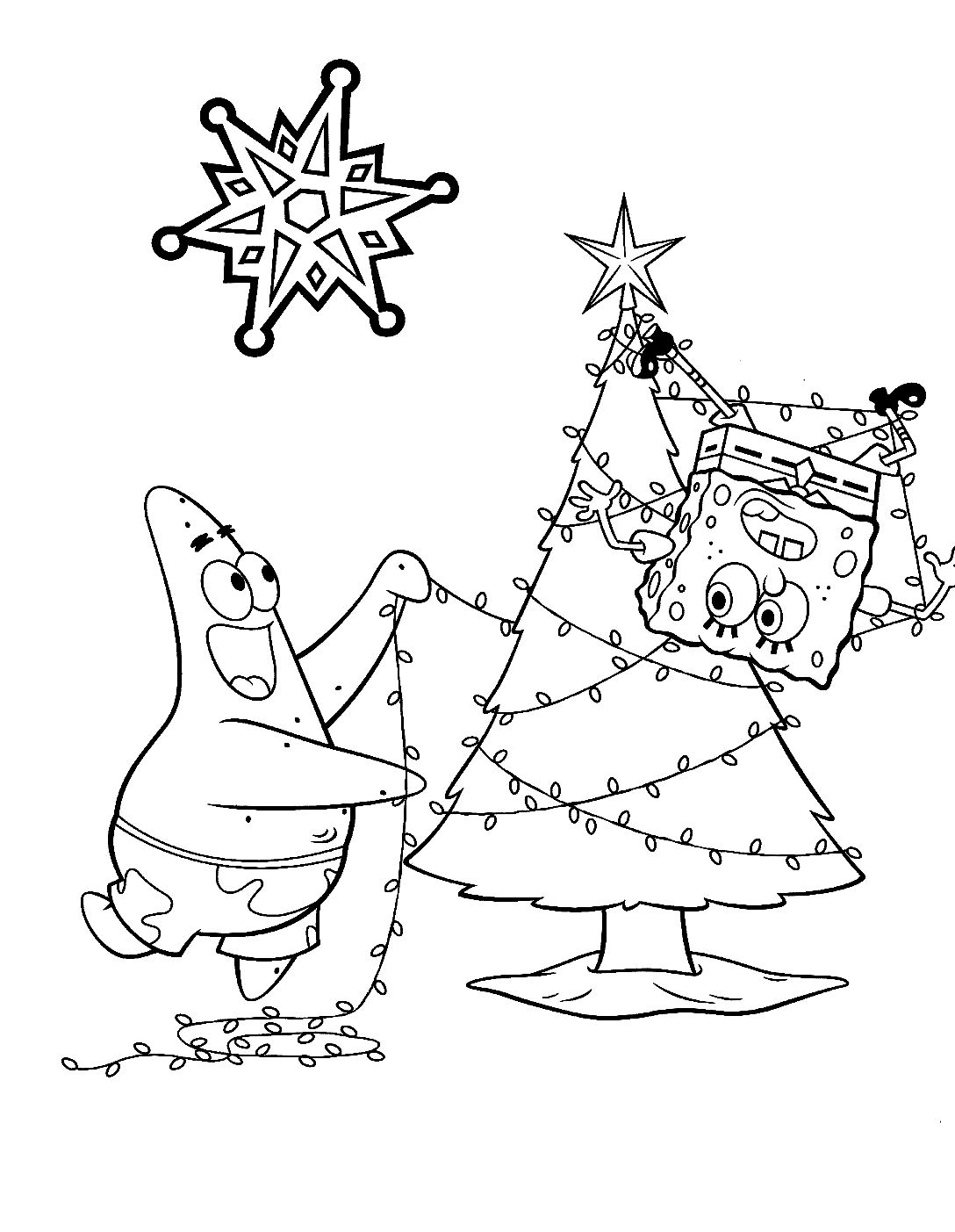1088x1403 Spongebob Christmas Coloring Pages