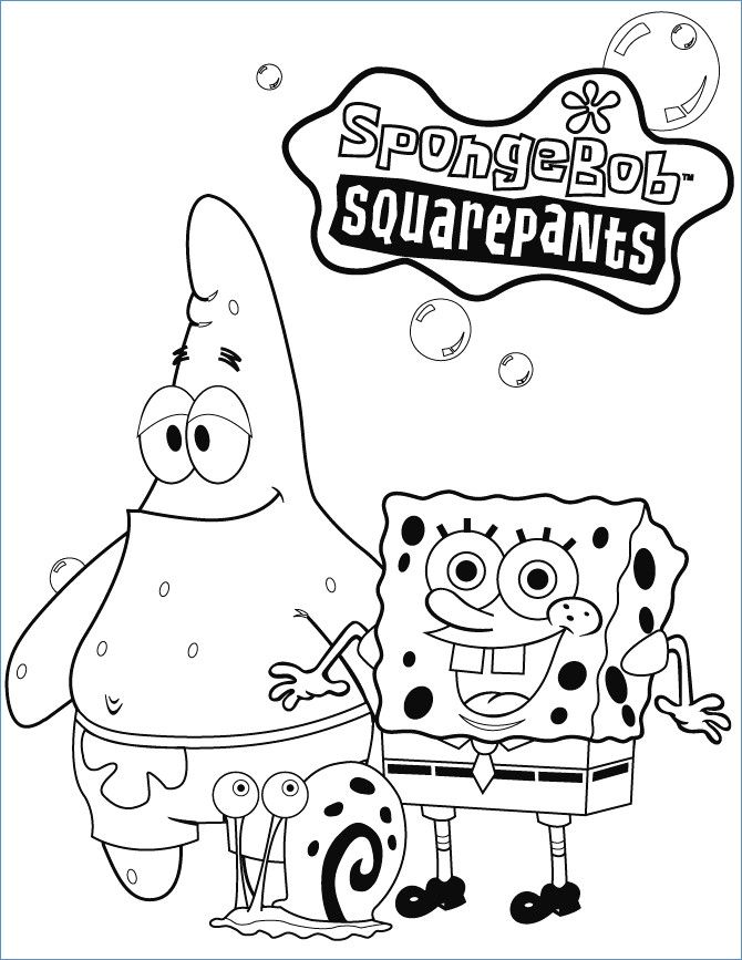 670x867 Spongebob Squarepants Smiling Coloring Page