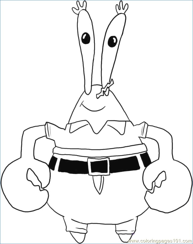 640x807 Mr Krabs Spongebob Squarepants Coloring Page