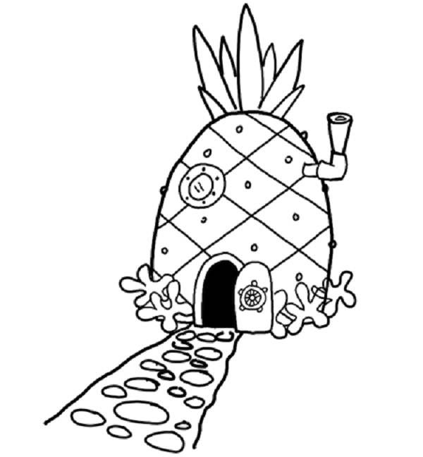 600x648 Spongebob Squarepants Coloring Pages House