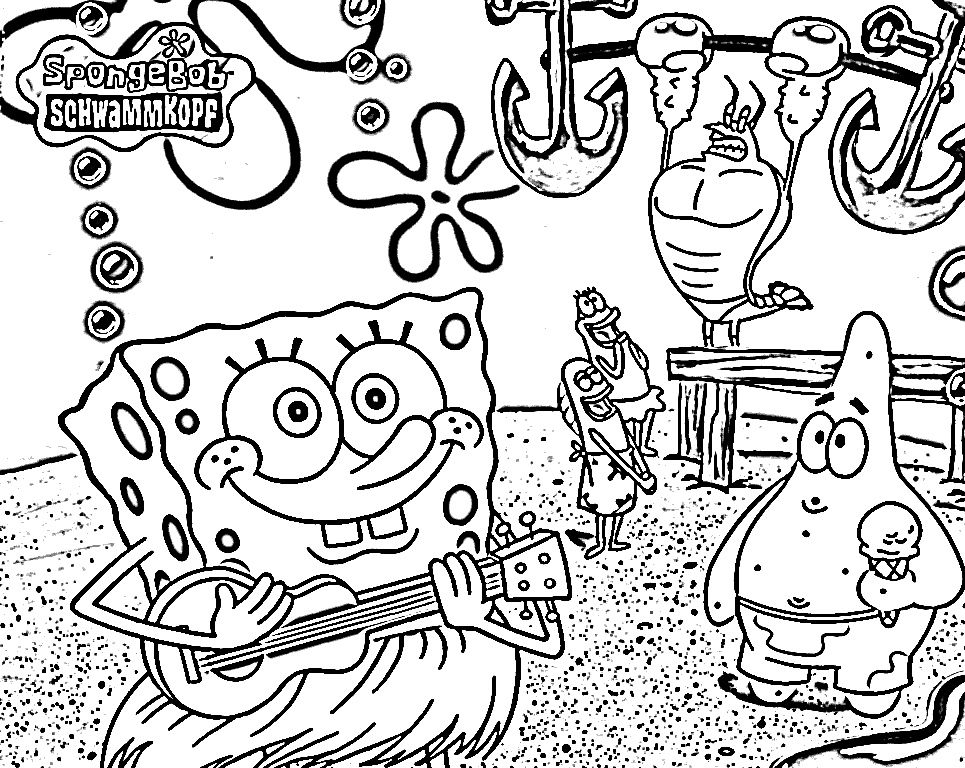 965x768 Hard Spongebob Coloring Pages Free Printable Spongebob Squarepants