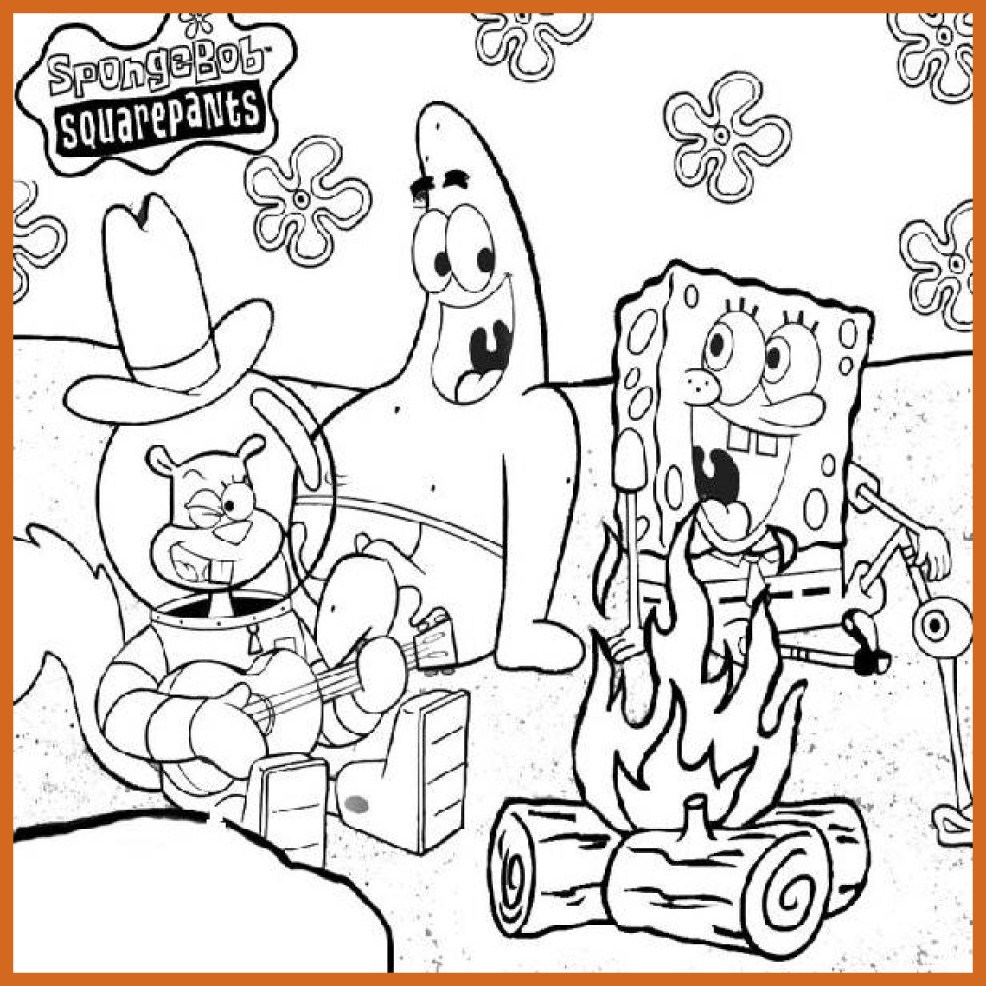 986x986 Unbelievable Get This Spongebob Squarepants Coloring Pages