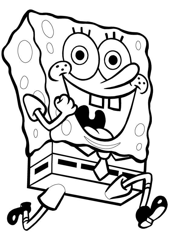 562x818 Spongebob Squarepants Run Coloring Page