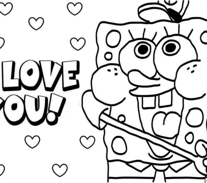 678x600 Spongebob Valentines Day Coloring Pages Coloring Pages