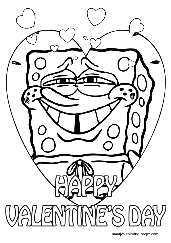 595x842 Spongebob Valentines Day Coloring Pages Spongebob Valentines Day