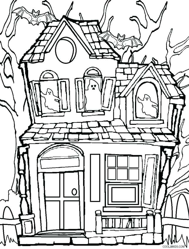 644x850 Coloring Pages Of Haunted Houses